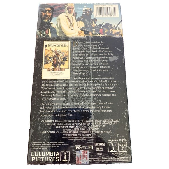Lawrence of Arabia 2 VHS Set New Sealed Columbia Classics Color 1993 Sealed - Picture 2 of 4